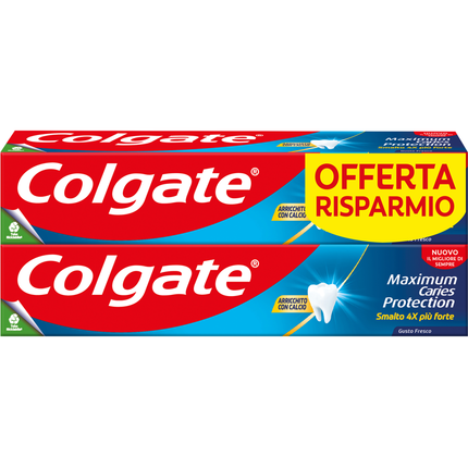 COLGATE DENTIFRICIO MAXIMUM CARIES PROTECTION BIPACCO 2 PEZZI DA 75 ML