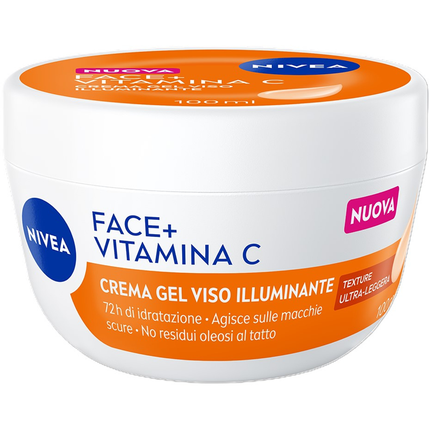 NIVEA FACE+ VITAMINA C CREMA GEL VISO ILLUMINANTE 72h IDRATAZIONE VASO 100 ML