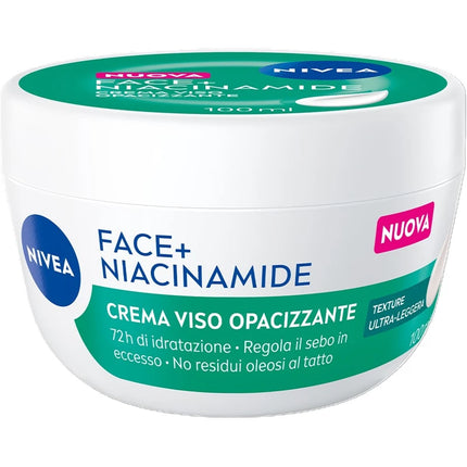 NIVEA FACE+ NIACINAMIDE VASO CREMA VISO OPACIZZANTE 72h IDRATAZIONE 100 ML