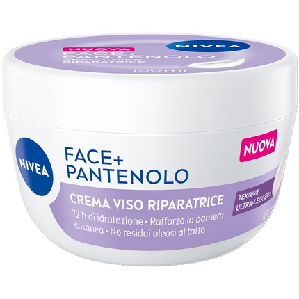 NIVEA FACE+ PANTENOLO CREMA VISO RIPARATRICE VASO 72h IDRATAZIONE 100 ML