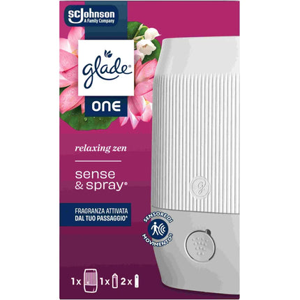 GLADE ONE SENSE&SPRAY BASE CON SENSORE DI MOVIMENTO + 1 RICARICA 10 ML RELAXING ZEN+PROMO DIFFUSORE GRATIS DAL 15/07/2026 AL 15/07/2027