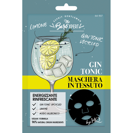 THE BARB'XPERT by HQ MASCHERA VISO IN TESSUTO GIN TONIC ENERGIZZANTE E RINFRESCANTE 1 PEZZO