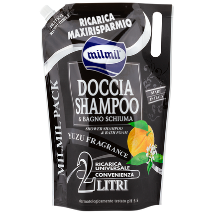 MIL MIL DOCCIASHAMPOO e BAGNOSCHIUMA FRAGRANZA YUZU BUSTA RICARICA 2 LT