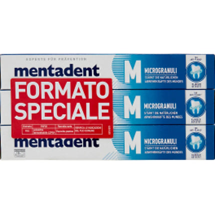MENTADENT DENTIFRICIO MICROGRANULI 3 PEZZI DA 75 ML