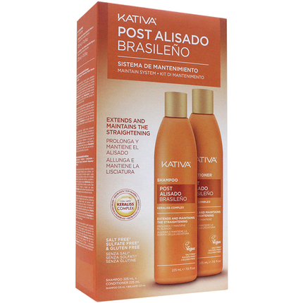 KATIVA POST ALISADO BRASILENO SISTEMA DI MANTENIMENTO SHAMPOO 225 ML e CONDITIONER 225 ML