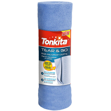 TONKITA ROTOLO MICROFIBRA 20 PANNI 30x30 CM AZZURRO