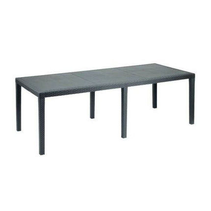 GARDEN TAVOLO "QUEEN" EFFETTO RATTAN ALLUNGABILE 90X220CM ANTRACITE