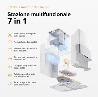 Roborock Qrevo Master, aspirapolvere robot 10000pa con spazzole laterali/doppio Rotary Mop, assistente vocale intelligente, stazione multifunzione 3.0, bianco