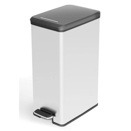 Curver Pattumiera a Pedale Sottile Deco 40L Argento