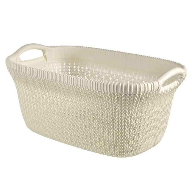 Cesto Portabiancheria Knit 40 L Bianco Crema