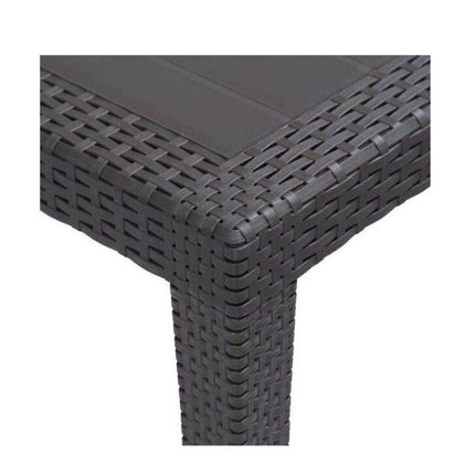 GARDEN TAVOLO "QUEEN" EFFETTO RATTAN ALLUNGABILE 90X220CM ANTRACITE