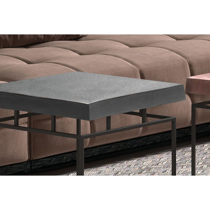 Set Tavolini da Salotto 2 pz Aron in Metallo Grigio e Ruggine