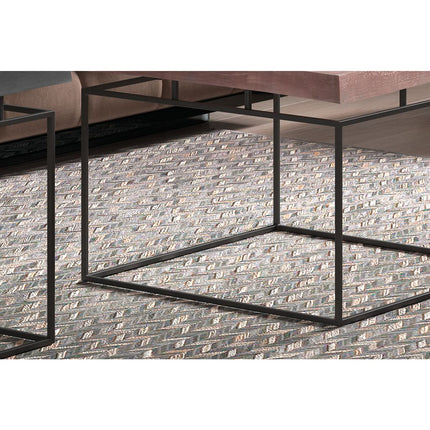 Set Tavolini da Salotto 2 pz Aron in Metallo Grigio e Ruggine