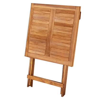 GARDEN Tavolo Quadrato Pieghevole in Teak da Giardino 80 x 80 cm da Esterno Salvaspazio 4 PERSONE