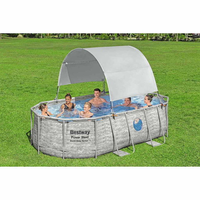 Bestway Tettoia per Piscina Fuori Terra Bianco