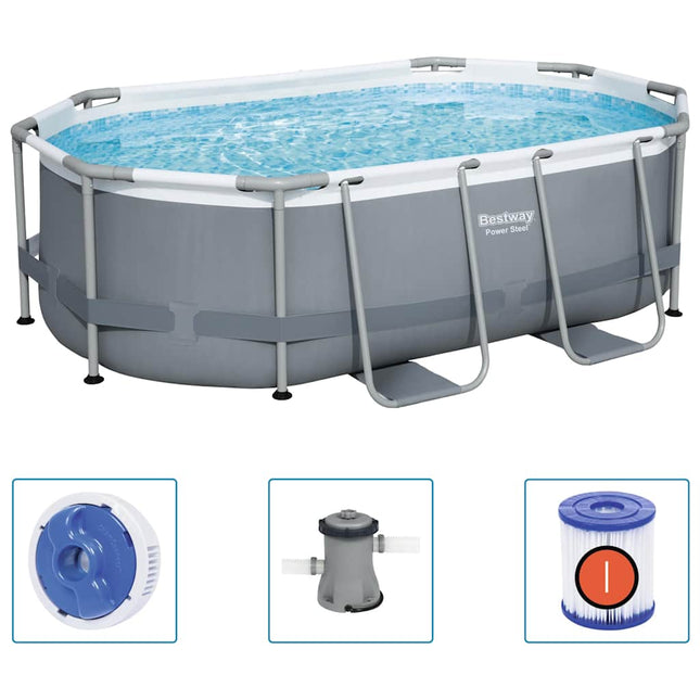 Bestway Piscina Fuori Terra Ovale Power Steel 305x200x84 cm