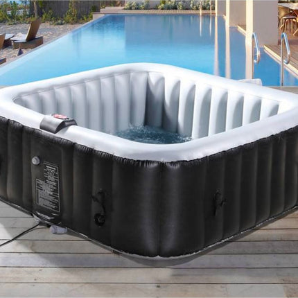 Spa gonfiabile in PVC - 6 posti - 185 x 185 x 65 cm - 130 getti idromassaggio - Copertura protettiva - Pannello
digitale integrato