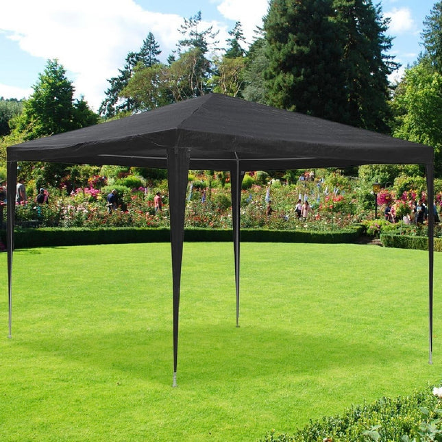 Gazebo Giardino 3x3 mt in Metallo Telo Impermeabile Grigio Terrazzo Stand Fiera