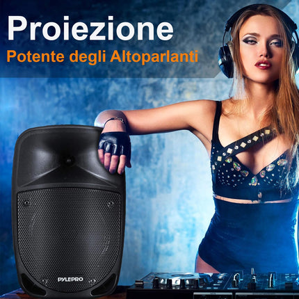 Cassa Bluetooth 800 Watt Karaoke Luci LED, Batteria Ricaricabile, Altoparlante Bluetooth USB