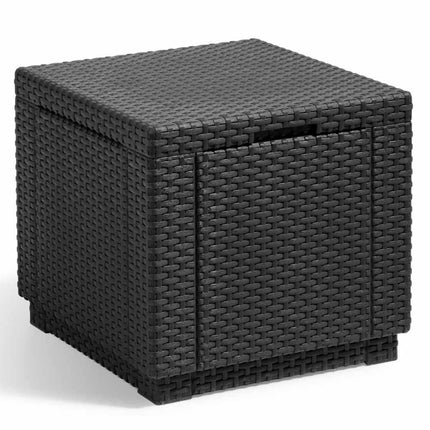 Keter Cubo Pouf Portaoggetti Grafite 213816
