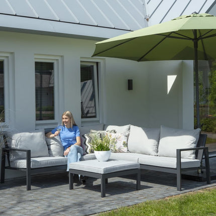 Copertura Set Divani da Esterno 320x255x70cm Sinistra Grigio