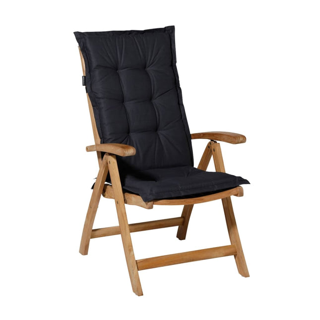 Madison Cuscino Sedia con Schienale Alto Basic 123x50 cm Nero