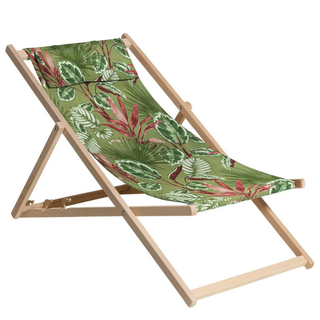 Sedia da Spiaggia in Legno Cala 55x90x87 cm Verde