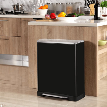 Pattumiera a Pedale E-Cube 50 L Nero Opaco