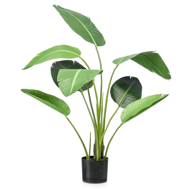 Pianta Strelitzia Artificiale 120 cm in Vaso Verde