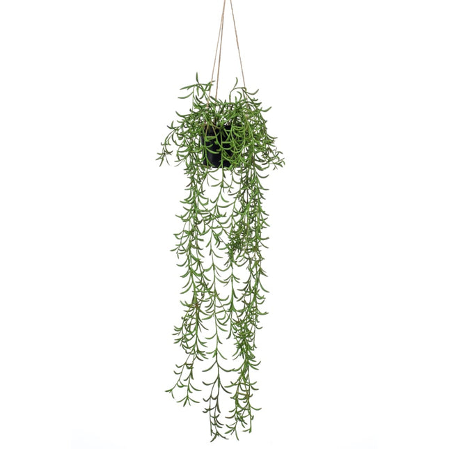 Pianta di Senecio Artificiale Cespuglio Sospeso in Vaso 70 cm