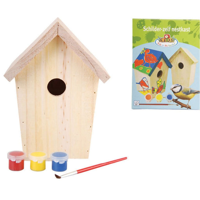 Nido per Uccelli Fai da te con Vernice 14,8x11,7x20 cm