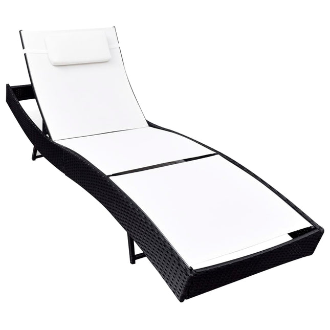 Lettino Prendisole in Polyrattan Nero