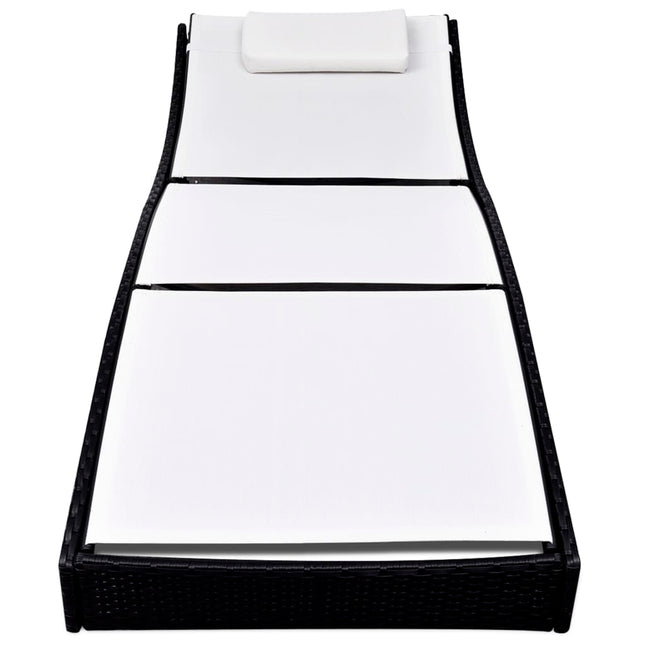 Lettino Prendisole in Polyrattan Nero