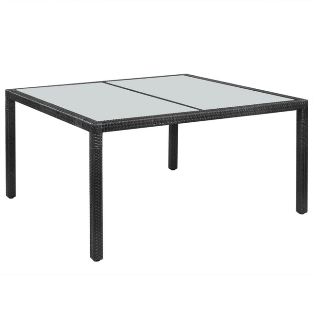 Tavolo da Giardino Nero 150x90x75 cm in Polyrattan