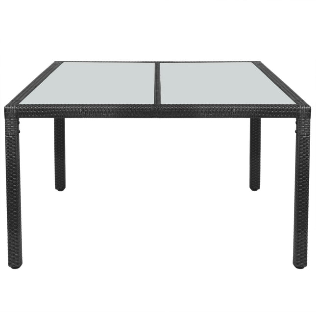 Tavolo da Giardino Nero 150x90x75 cm in Polyrattan