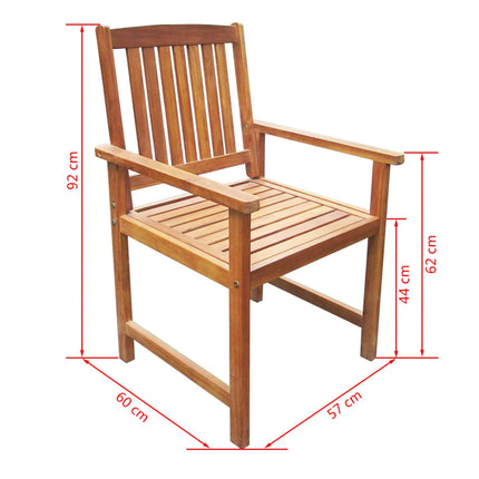 Set da Pranzo da Giardino 9 pz in Legno Massello di Acacia