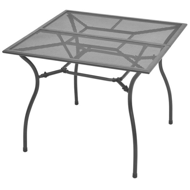 Tavolo da Giardino 90x90x72 cm Rete in Acciaio