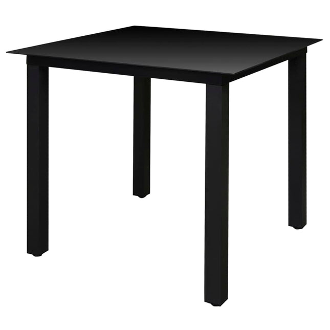 Set da Pranzo da Giardino 5 pz Sedie Pieghevoli Alluminio Nero