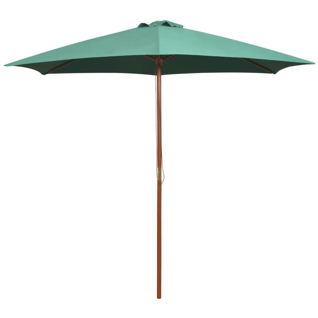 Ombrellone 270x270 cm con Palo in Legno Verde