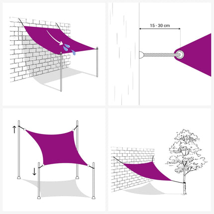 Vela Parasole in HDPE Quadrata 2x2 m Crema