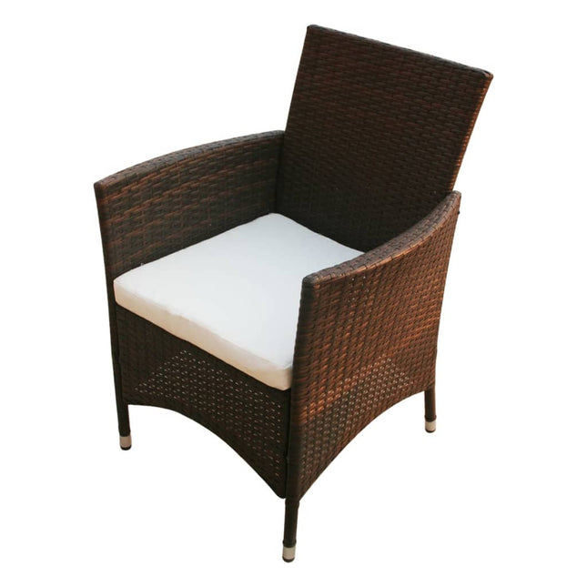 Sedie da Giardino 2 pz in Polyrattan Marrone