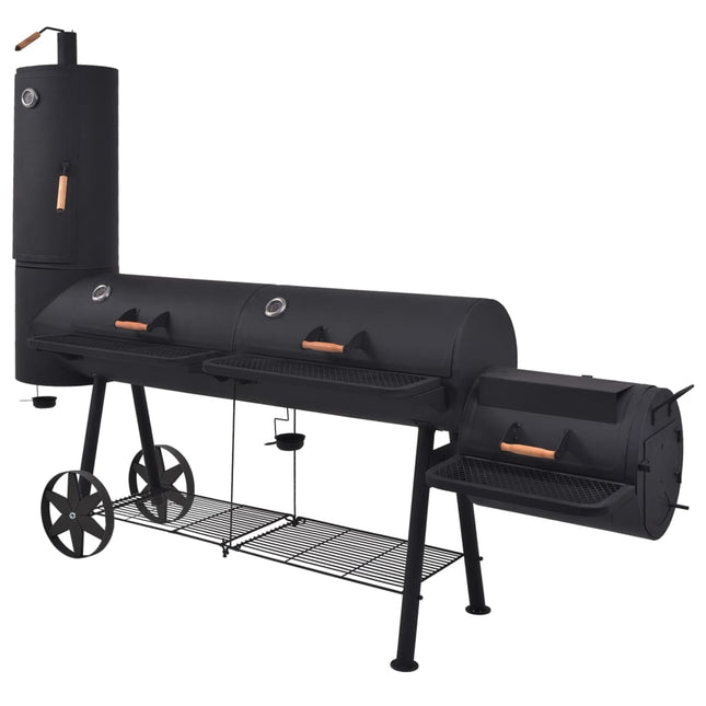 Barbecue a Carbonella con Ripiano Inferiore Nero XXXL