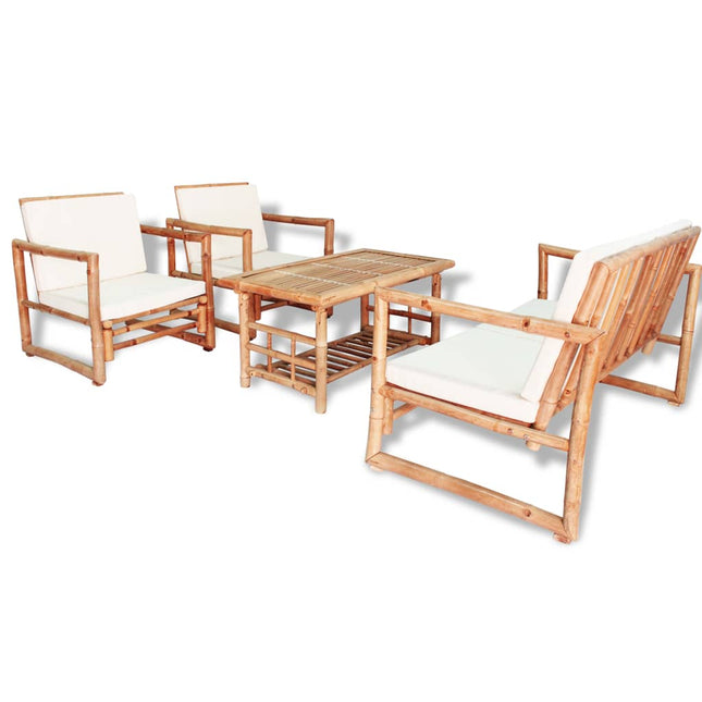 Set Divani da Giardino 4 pz con Cuscini in BambÃ¹