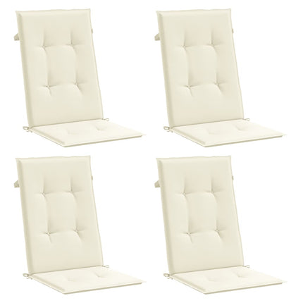 Cuscini per Sedie 4 pz Crema 120x50x3 cm in Tessuto