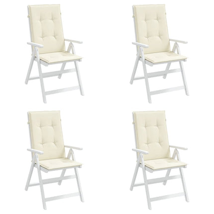 Cuscini per Sedie 4 pz Crema 120x50x3 cm in Tessuto