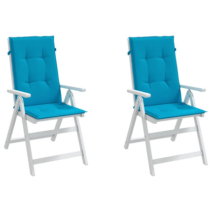 Cuscini per Sedie 2 pz Blu 120x50x3 cm in Tessuto