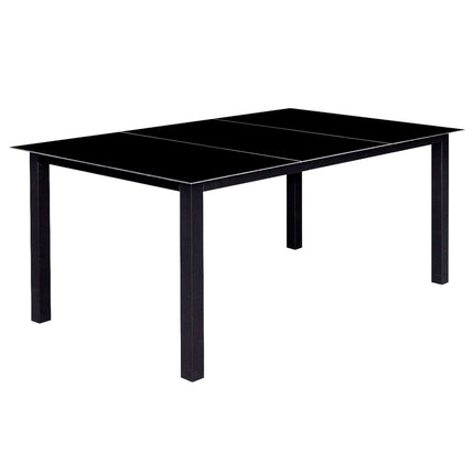 Set da Pranzo da Giardino 9 pz Pieghevole in Alluminio Nero