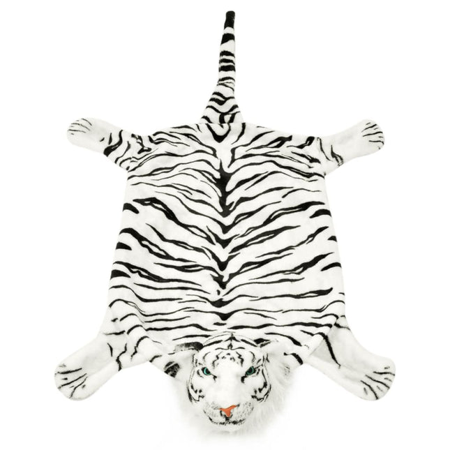 Tappeto di Peluche a Forma di Tigre 144 cm Bianco