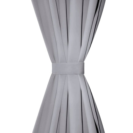 2 Pz Tende Oscuranti con Occhielli in Metallo 135x175 cm Grigie