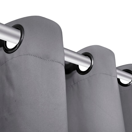 2 Pz Tende Oscuranti con Occhielli in Metallo 135x175 cm Grigie